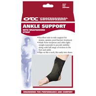 OTC 2547-M Ankle Support with Wrap Around Strap - Black - Medium