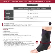 OTC 2547 Ankle Support with Wrap Around Strap - Black