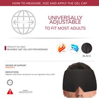 OTC 2563 Gel Cap for Migraine Relief - Black - Universal Size