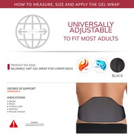 OTC 2565 Lower Back Gel Wrap - Black - Universal