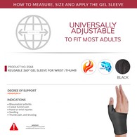 OTC 2568 Gel Sleeve for Wrist and Thumb - Black - Universal