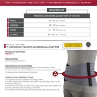 OTC 2889 Select Series 7" Lightweight Elastic Lumbosacral Support - Gray
