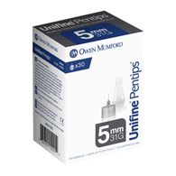 Owen Mumford AN 1150 Unifine Pentips Insulin Pen Needle, 31 Gauge, 5 mm Length (Box/30)