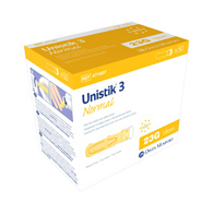 Owen Mumford AT 1007 Unistik 3 Normal Safety Lancet, 23 Gauge, 1.8 mm Depth, Medium Flow (Box/50)