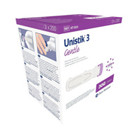 Owen Mumford AT 1042 Unistik 3 Gentle Safety Lancet, 30 Gauge, 1.5 mm Depth, Low Flow (Box/100)
