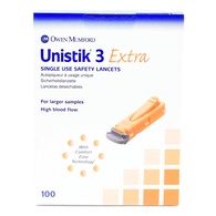 Owen Mumford Unistik 3 Extra Safety Lancets - 23 Gauge, 2 mm Depth, High Flow
