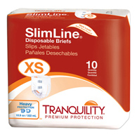 Tranquility Slimline Tranquility 2166-Tranquility SlimLine Heavy Protection Incontinence Brief, Extra Small, Adult (BG/10)