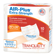 Tranquility AIR-Plus Extra-Strength Tranquility 2711-Tranquility AIR-Plus Extra-Strength Positioning Underpad, 30 x 36 (BG/10)