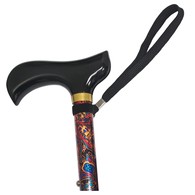 PCP 213390 Adjustable-Height Folding Cane with Derby Handle - Paisley Pattern