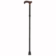 PCP 213532 Adjustable-Height Folding Cane with Derby Handle - Black