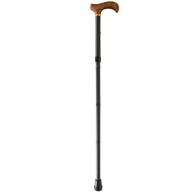 PCP 213532 Adjustable-Height Folding Cane with Derby Handle - Black