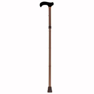 PCP 213533 Adjustable-Height Folding Cane with Derby Handle - Bronze