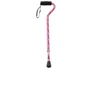 PCP 214152 Adjustable-Height Offset Handle Cane w/ Wrist Strap - Pink Camo Pattern