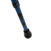 PCP 214157 Adjustable-Height Offset Handle Cane w/ Wrist Strap - Blue Peacock Pattern