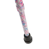 PCP 214160 Adjustable-Height Offset Handle Cane w/ Wrist Strap - Flower Garden Pattern