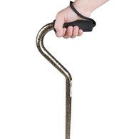 PCP 214164 Adjustable-Height Offset Handle Cane w/ Wrist Strap - Cheetah Pattern