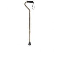 PCP 214164 Adjustable-Height Offset Handle Cane w/ Wrist Strap - Cheetah Pattern
