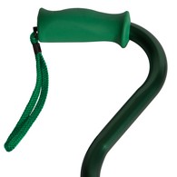 PCP 214172 Offset Cane w/ Soft Silicone Handle - Adjustable Height - Green - Molded Grip