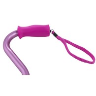 PCP 214173 Offset Cane w/ Soft Silicone Handle - Adjustable Height - Pink - Molded Grip