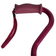 PCP 214174 Offset Cane w/ Soft Silicone Handle - Adjustable Height - Red - Molded Grip