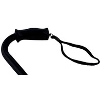 PCP 214175 Offset Cane w/ Soft Silicone Handle - Adjustable Height - Black - Molded Grip