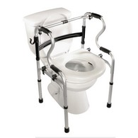 PCP 5024 5-in-1 Mobility & Bathroom Aid - Commode, Walker, Shower Seat & More - Silver on Black