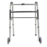 PCP 5051-JW Folding Adjustable Walker - Single Release - Junior Size (25"-32") - With Wheels