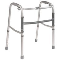 PCP 5051-SR Folding Adjustable Walker - Single Release - Adult and Jr. Sizes - Wheel Options - Gray