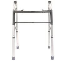 PCP 5052-J Folding Adjustable Walker - Double Release - Junior Size (25"-32") - No Wheels - Rubber Tips
