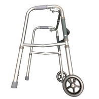 PCP 5052-JW Folding Adjustable Walker - Double Release - Junior Size (25"-32") - With Wheels