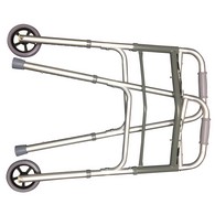 PCP 5052-W Folding Adjustable Walker - Double Release - Adult Size (32"-39") - With Wheels