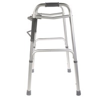 PCP 5052 Folding Adjustable Walker - Double Release - Adult Size (32"-39") - No Wheels - Rubber Tips