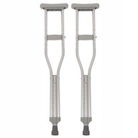 PCP 5091-P Push-Button Adjustable-Height Underarm Crutches - Adult and Youth Sizes: 4 Size Options - Chrome