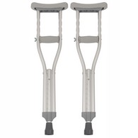 PCP 5091-P Push-Button Adjustable-Height Underarm Crutches - Adult and Youth Sizes: 4 Size Options - Chrome