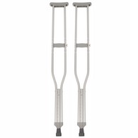 PCP 5091-P Push-Button Adjustable-Height Underarm Crutches - Adult and Youth Sizes: 4 Size Options - Chrome