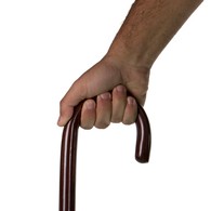 PCP 5121 Wood Cane with Round Handle - Mahogany - Medium Grip