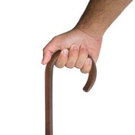 PCP 5135 Wood Cane with Round Handle - Walnut - Small Grip
