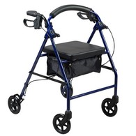 PCP 5311-BL Rollator with Curved Backrest - Blue - Adult