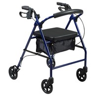 PCP 5311-BL Rollator with Curved Backrest - Blue - Adult