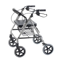 PCP 5313 Adjustable Rollator with Curved Backrest - Chrome