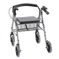 PCP 5313 Adjustable Rollator with Curved Backrest - Chrome