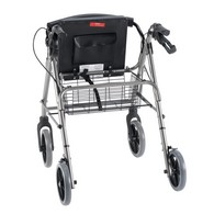 PCP 5313 Adjustable Rollator with Curved Backrest - Chrome
