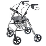 PCP 5313 Adjustable Rollator with Curved Backrest - Chrome