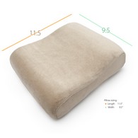 PCP 6154 Memory Foam Cervical Pillow - Beige - Travel Size (Half Size)