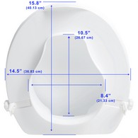PCP 7022 Molded Toilet Seat Riser with Lid - 2 in Height