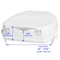 PCP 7022 Molded Toilet Seat Riser with Lid - 2 in Height