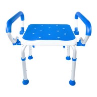 PCP 7106 Padded Bath Safety Seat w/ Swing-Away Arms - No Back - Blue