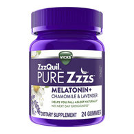 ZzzQuil PURE Zzzs 32390003936 Melatonin + Chamomile & Lavender, Gummies, Wildberry