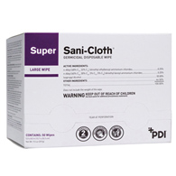 Super Sani-Cloth Professional Disposables H04082-Super Sani-Cloth Surface Disinfectant Wipe, Individual Wipe, Cleaners (BX/50)
