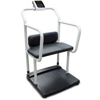 Rice Lake 250-10-4 Bariatric Scale with Handrail and Seat - 1000 lb / 450 kg Capacity